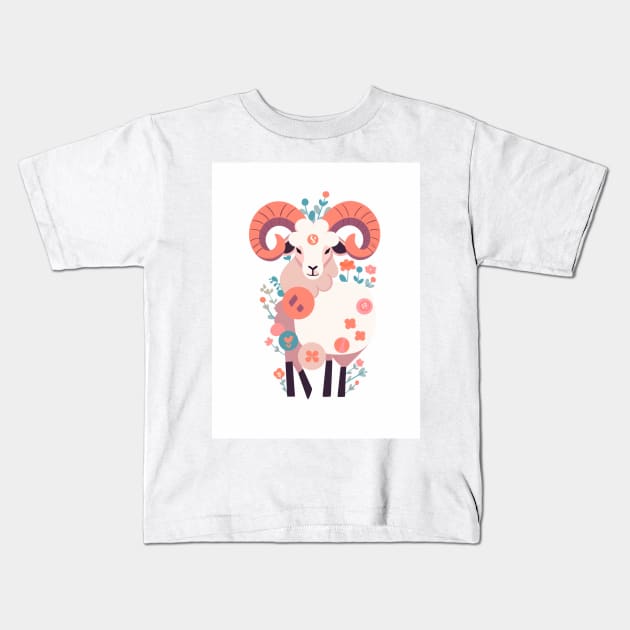 Stunning Capricorn Zodiac Illustration Kids T-Shirt by saveasART